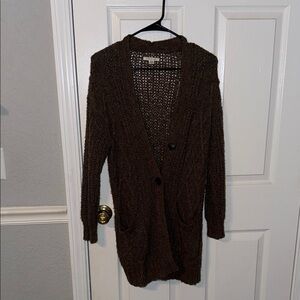 American Eagle Brown Knit Cardigan Sweater